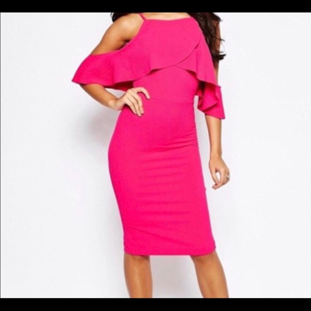 ASOS hot pink dress